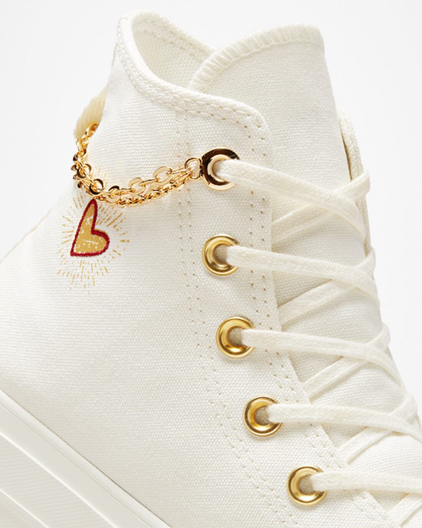 Topanky Na Platforme Converse Chuck Taylor All Star Lift Gold Chain Vysoke Damske Béžové Žlté | SK HKFCM8